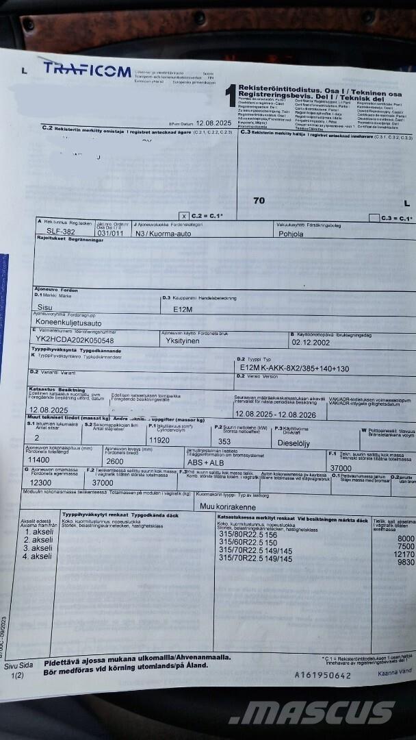 Sisu E12M Autovežiai
