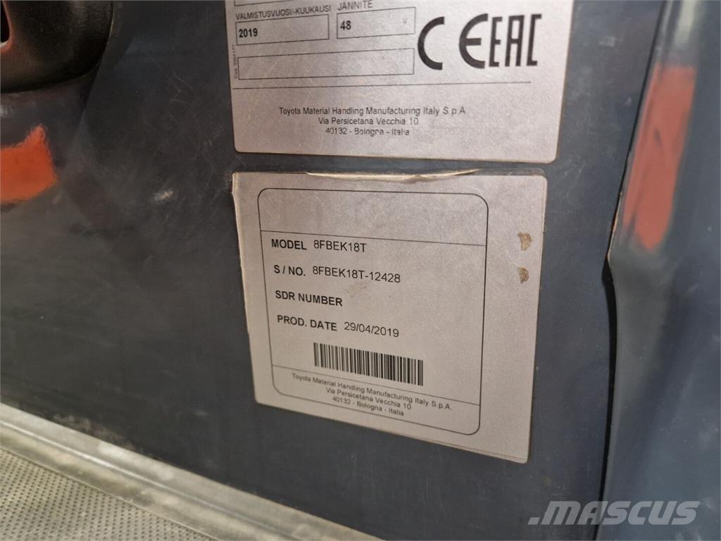 Toyota 8FBEK18T Elektriniai šakiniai krautuvai