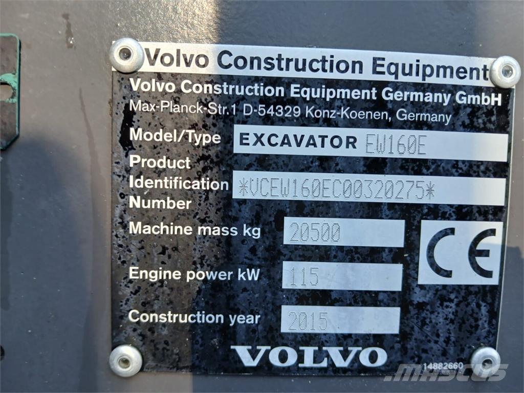 Volvo EW 160 E Ratiniai ekskavatoriai