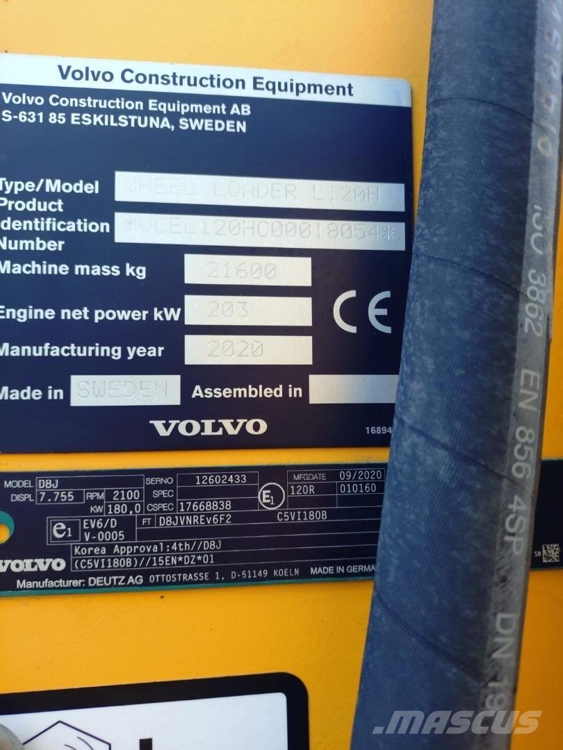 Volvo L120H Naudoti ratiniai krautuvai