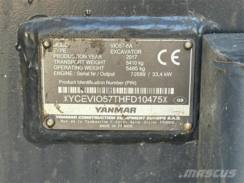 Yanmar VIO 57-6A Mini ekskavatoriai < 7 t