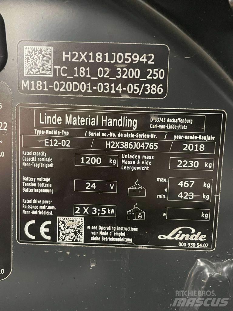 Linde E12-02-386 Elektriniai šakiniai krautuvai