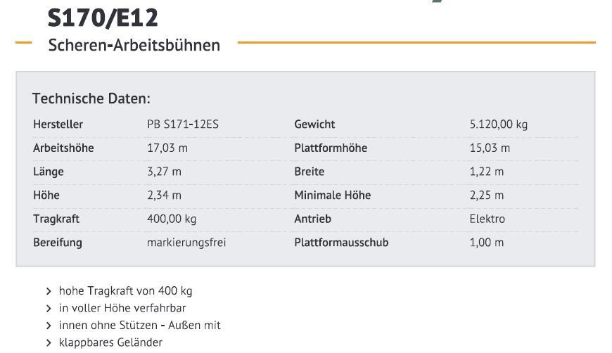 PB S171-12ES Žirkliniai keltuvai