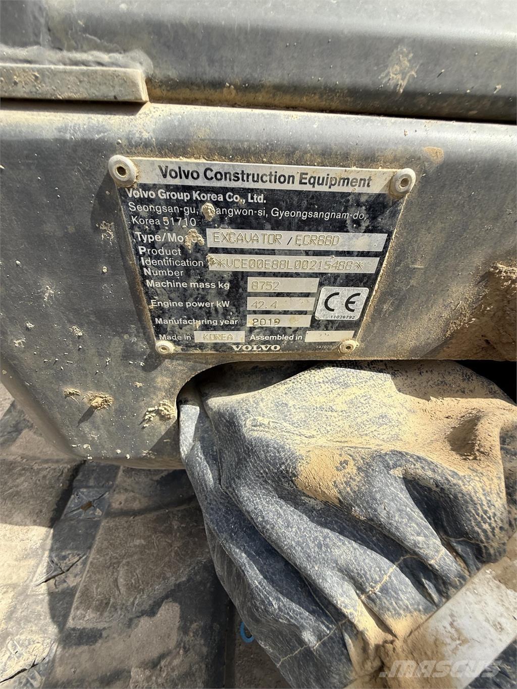 Volvo ECR88D Vikšriniai ekskavatoriai