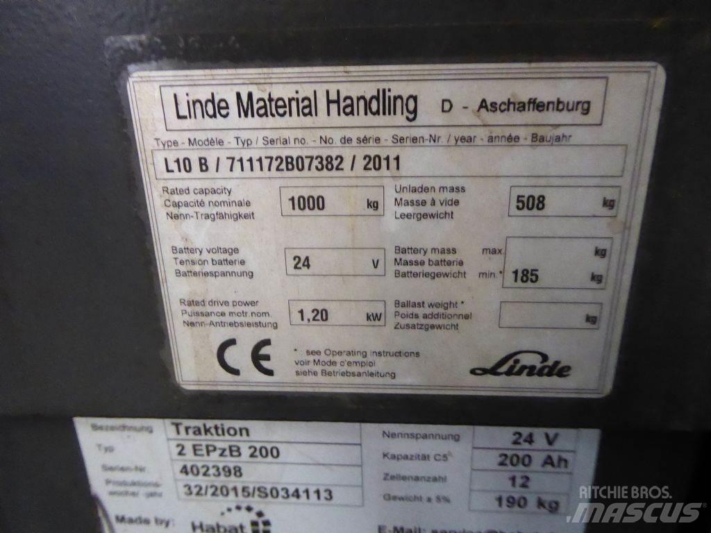 Linde L10B Rankiniai vėžimėliai