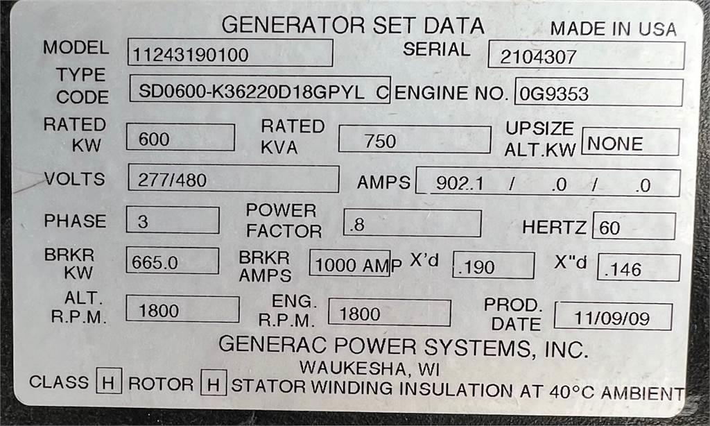 Generac SD600 Dyzeliniai generatoriai