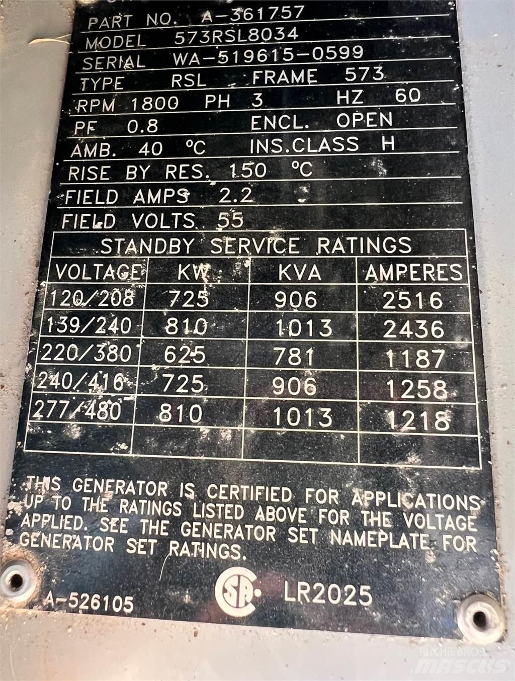 Marathon 810kW Kiti generatoriai