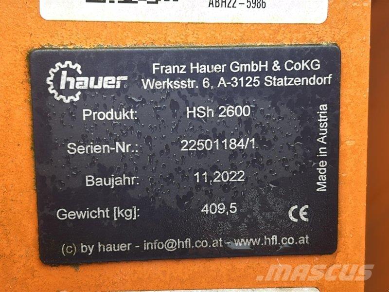 Hauer HSh 2600 Sniego peiliai ir valytuvai