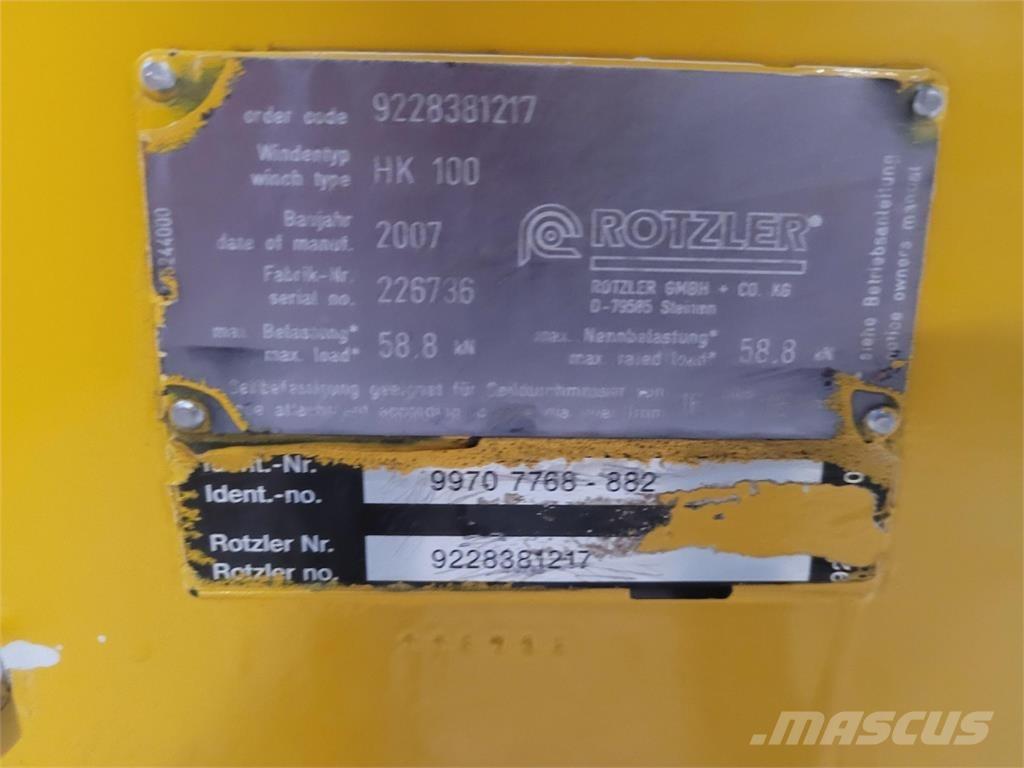 Faun HK 100 winch Kranų dalys ir įranga