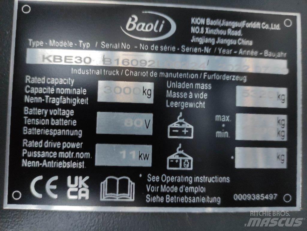 Baoli KBE30 Elektriniai šakiniai krautuvai