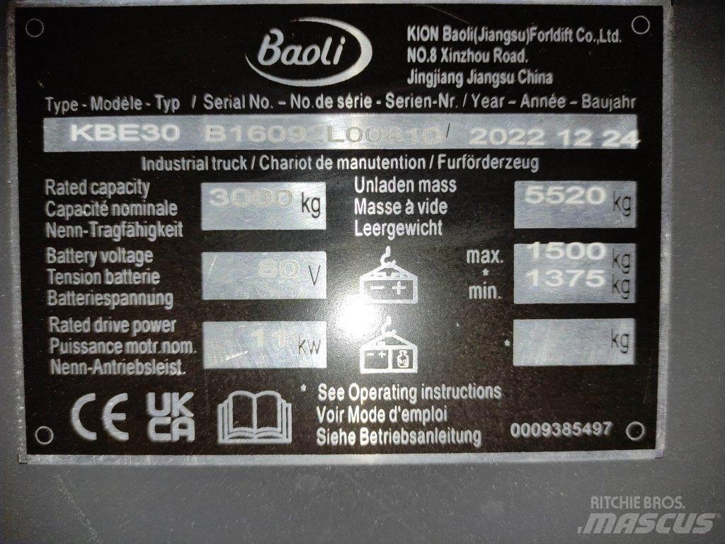 Baoli KBE30 Elektriniai šakiniai krautuvai