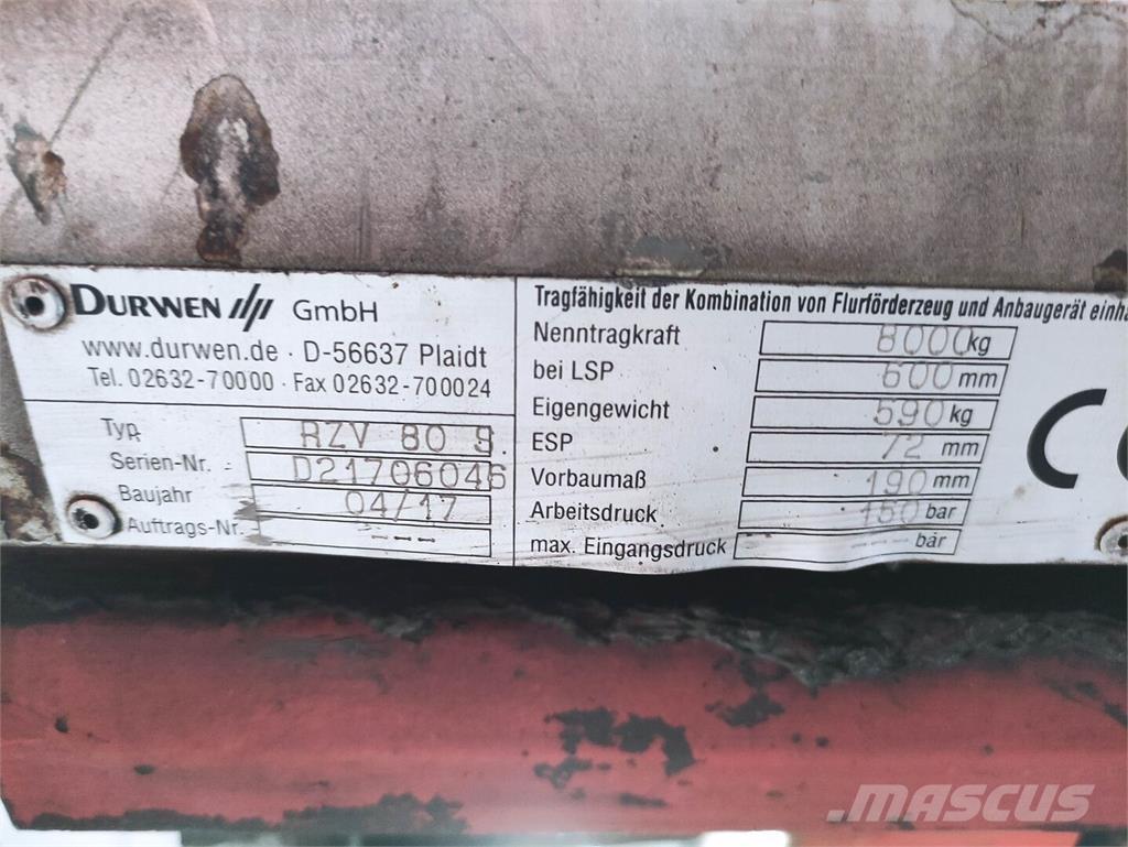 Durwen RZV 80S Krovimas/Kėlimas - Kita