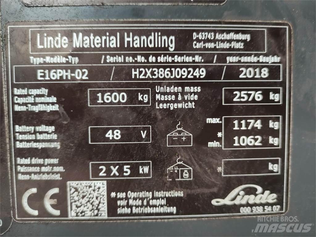Linde E16PH-02-386-EVO Elektriniai šakiniai krautuvai