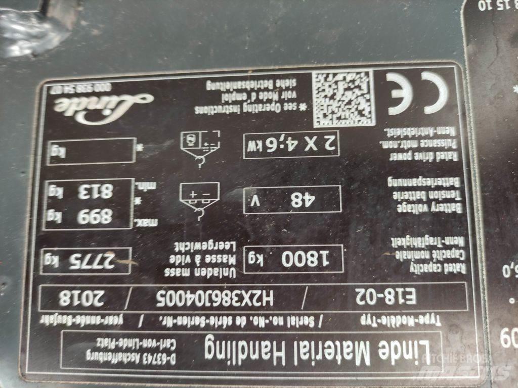Linde E18-02-386 EVO Elektriniai šakiniai krautuvai