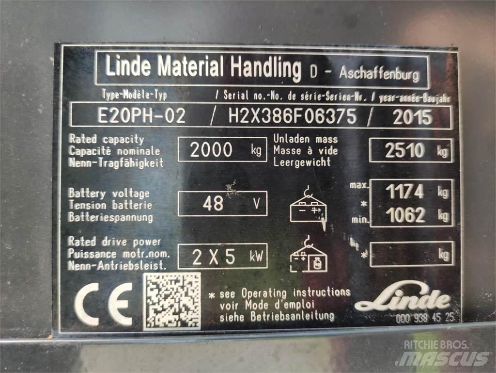 Linde E20-PH-02 Elektriniai šakiniai krautuvai