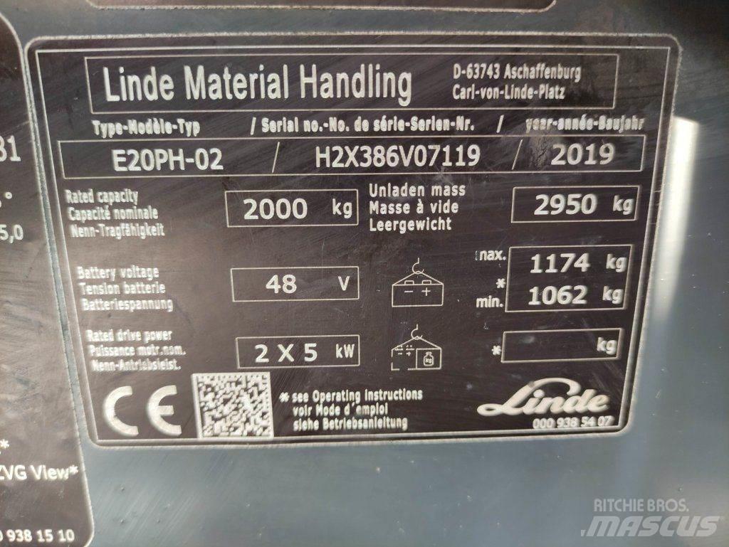 Linde E20PH-02-386 EVO Elektriniai šakiniai krautuvai