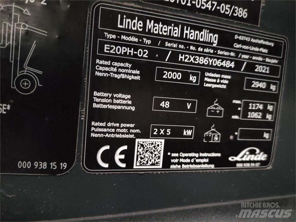 Linde E20PH-02-386-EVO Elektriniai šakiniai krautuvai