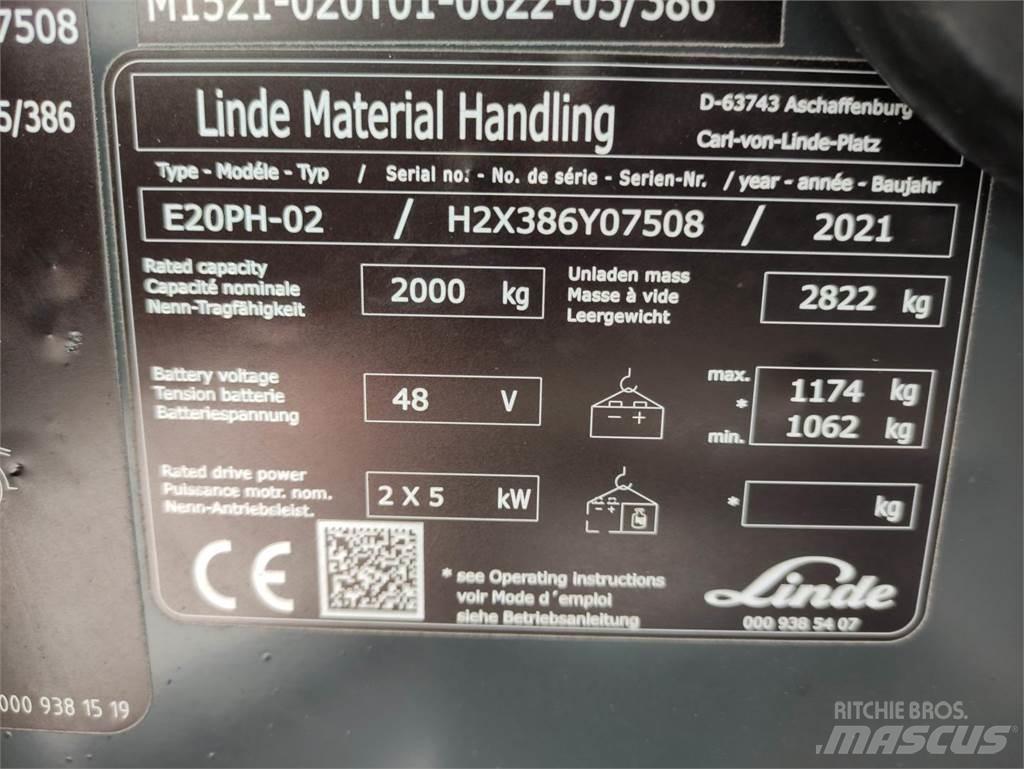 Linde E20PH-02-386-EVO Elektriniai šakiniai krautuvai