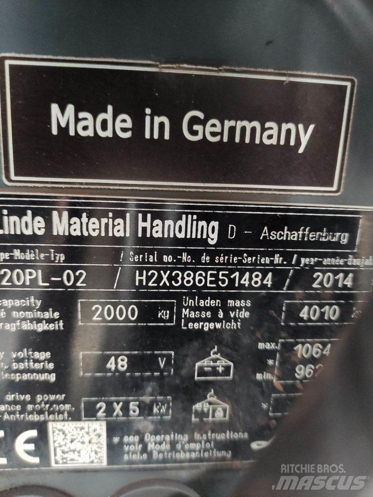 Linde E20PL-02-386 EVO Elektriniai šakiniai krautuvai