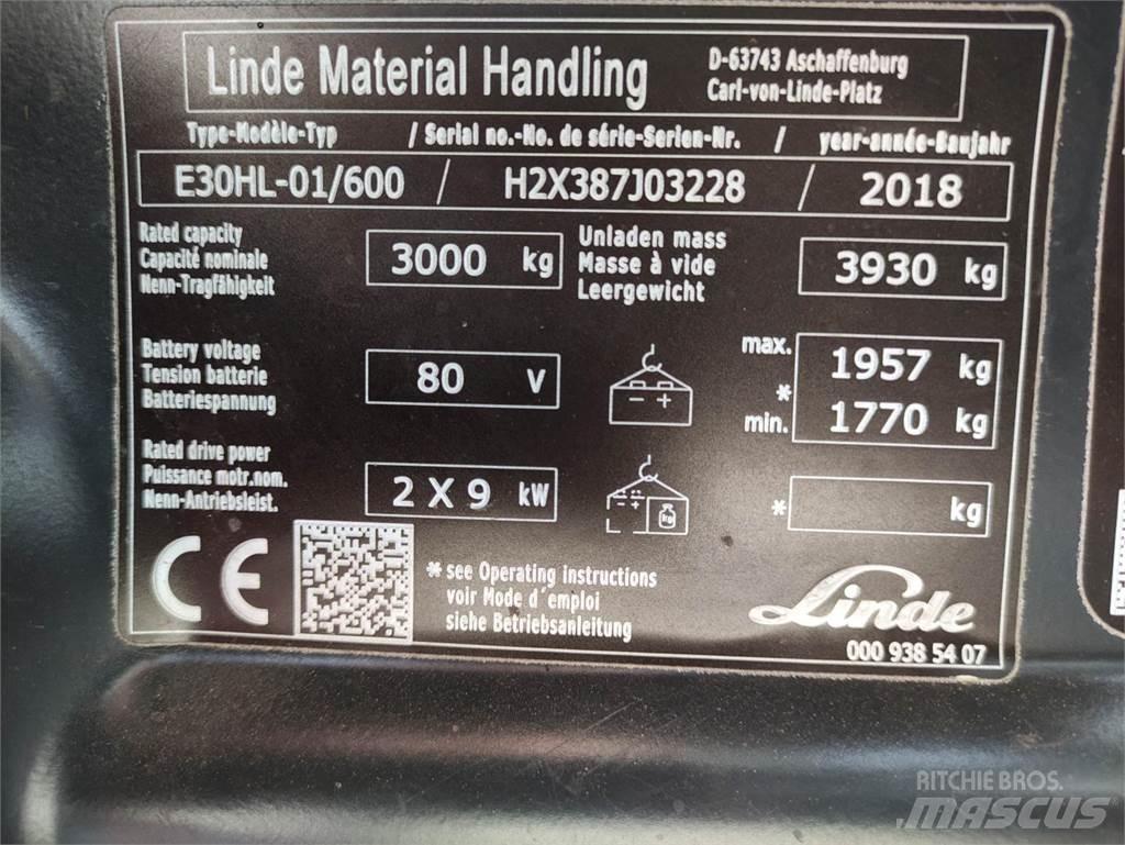 Linde E30HL-01/600-387 Elektriniai šakiniai krautuvai