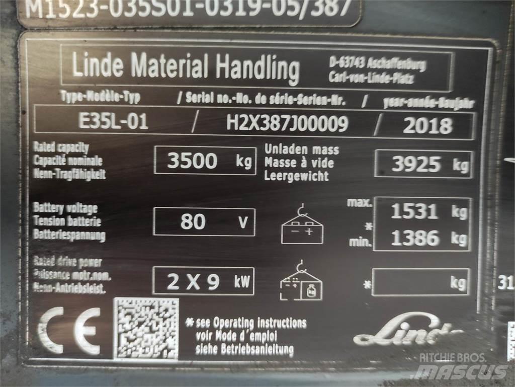 Linde E35L-01-387 Elektriniai šakiniai krautuvai