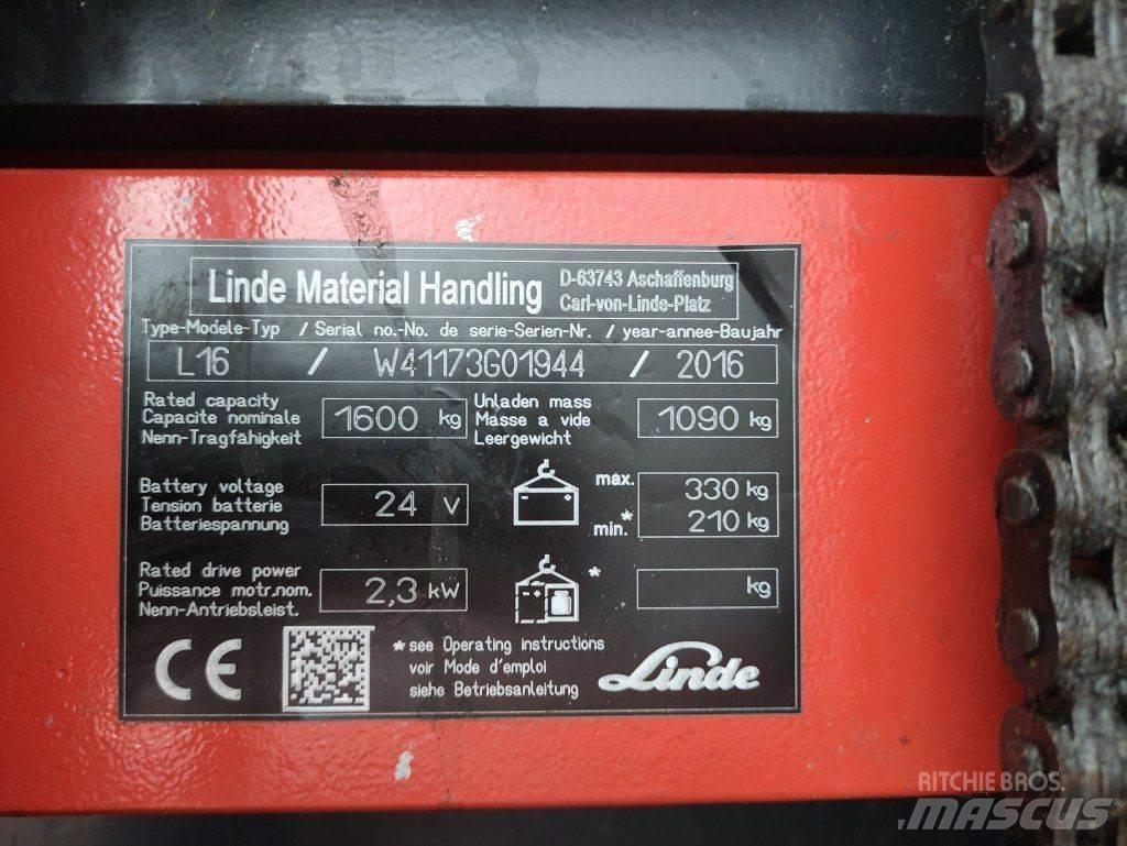 Linde L16i-1173 Rankiniai vėžimėliai