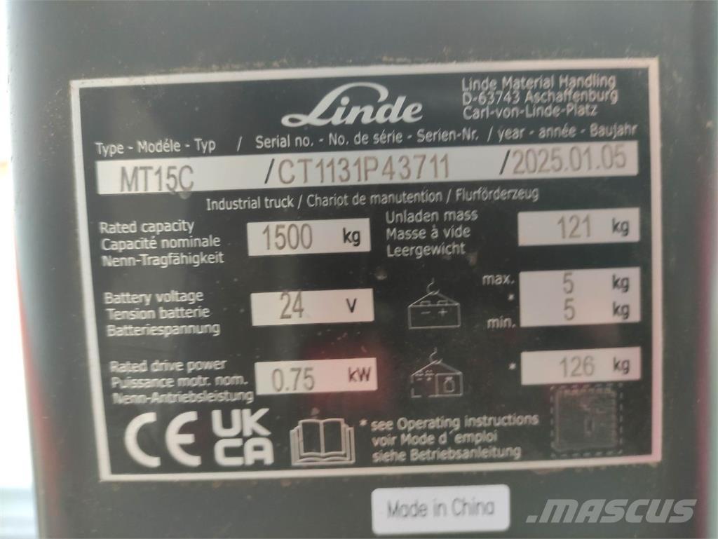 Linde MT15C Mažų aukščių keltuvai