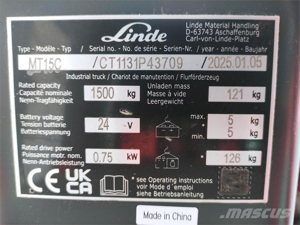 Linde MT15C Mažų aukščių keltuvai