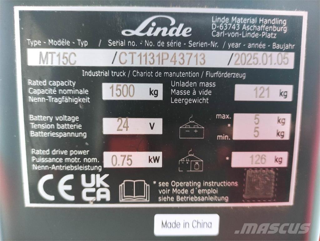 Linde MT15C Mažų aukščių keltuvai