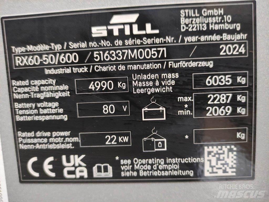 Still RX60-50/600 Elektriniai šakiniai krautuvai