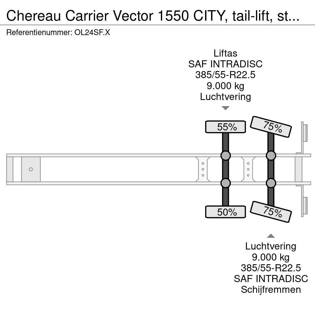 Chereau Carrier Vector 1550 CITY, tail-lift, steering-axle Puspriekabės su izoterminiu kėbulu