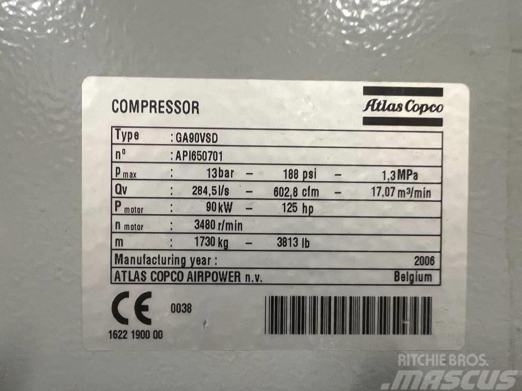 Atlas Copco Compressor, Kompressor GA 90 VSD Kompresoriai