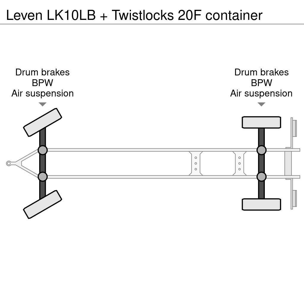  Leven LK10LB + Twistlocks 20F container Platformos / Pakrovimas iš šono