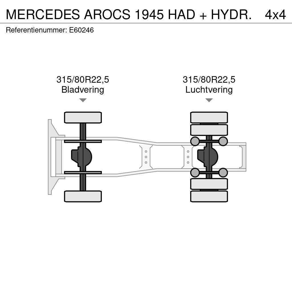 Mercedes-Benz AROCS 1945 HAD + HYDR. Naudoti vilkikai