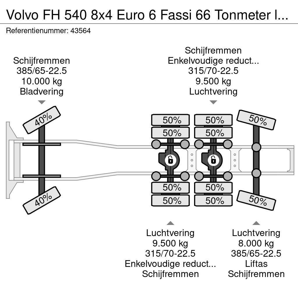 Volvo FH 540 8x4 Euro 6 Fassi 66 Tonmeter laadkraan + Fl Naudoti vilkikai