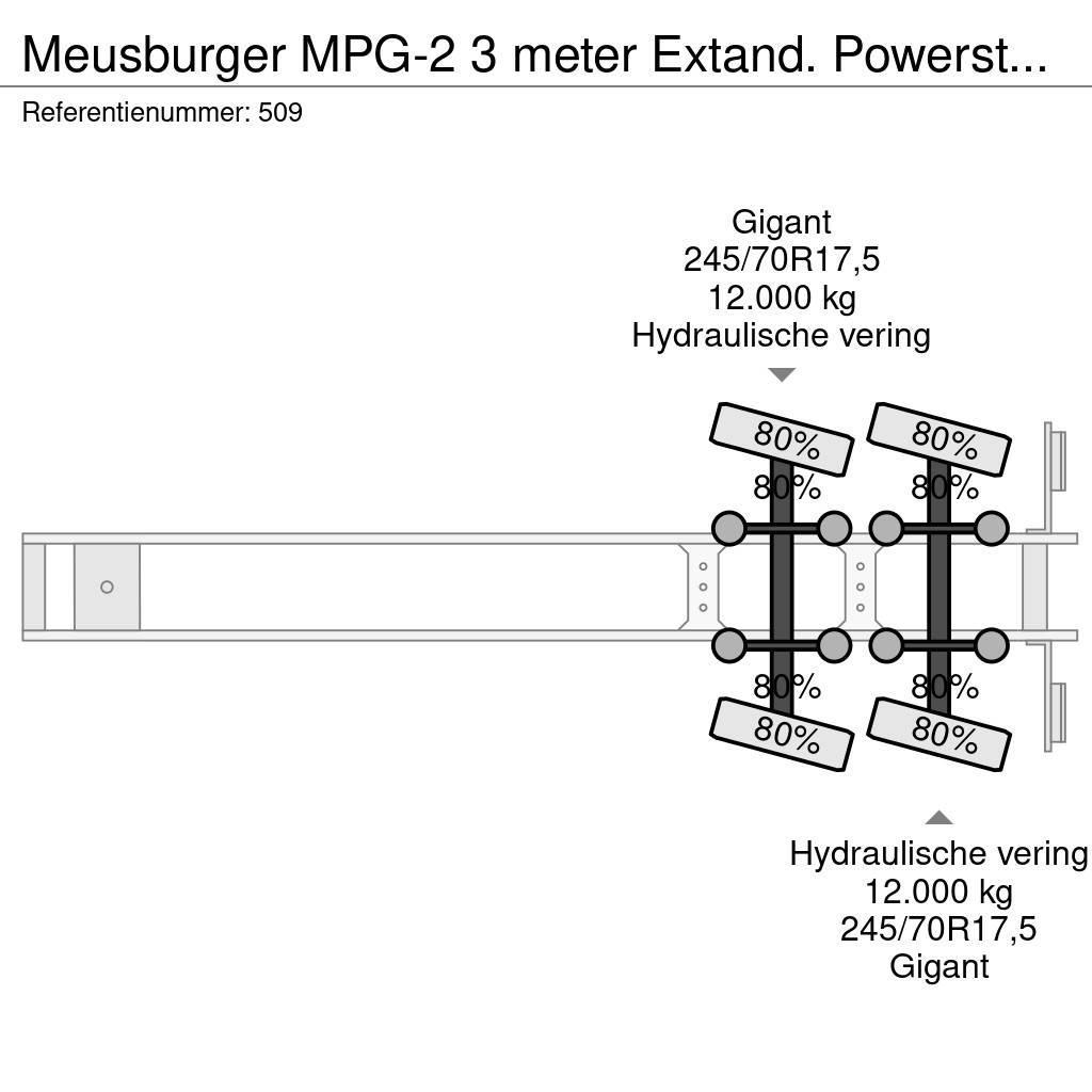 Meusburger MPG-2 3 meter Extand. Powersteering 12 Tons Axles! Žemo iškrovimo puspriekabės