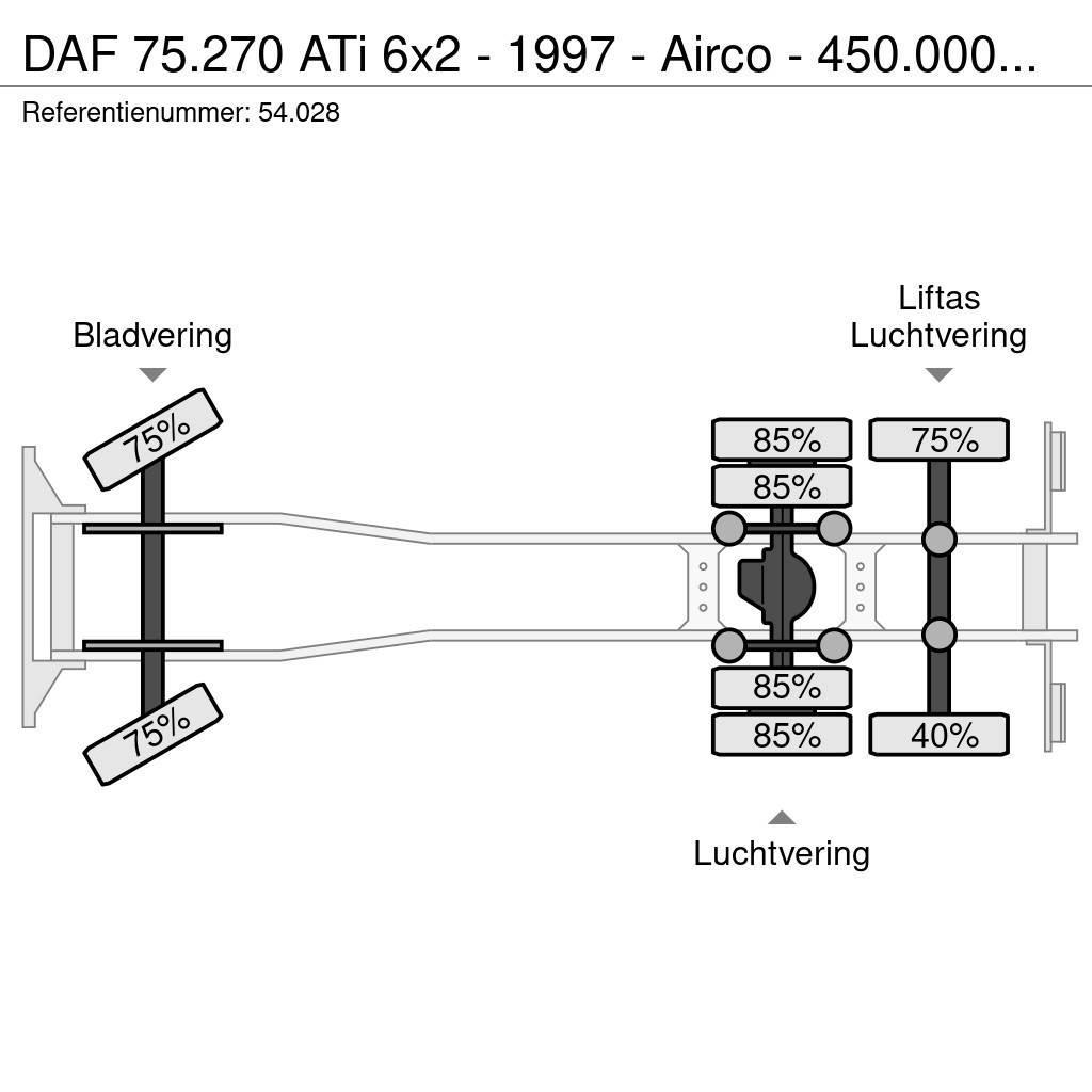 DAF 75.270 ATi 6x2 - 1997 - Airco - 450.000km - Unique Priekabos su tentu