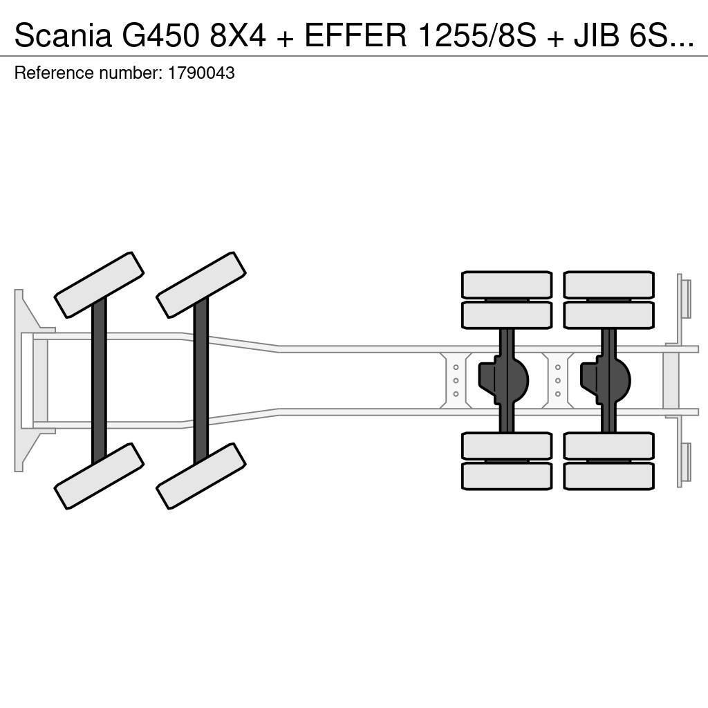 Scania G450 8X4 + EFFER 1255/8S + JIB 6S HD KRAAN/KRAN/CR Automobiliniai kranai