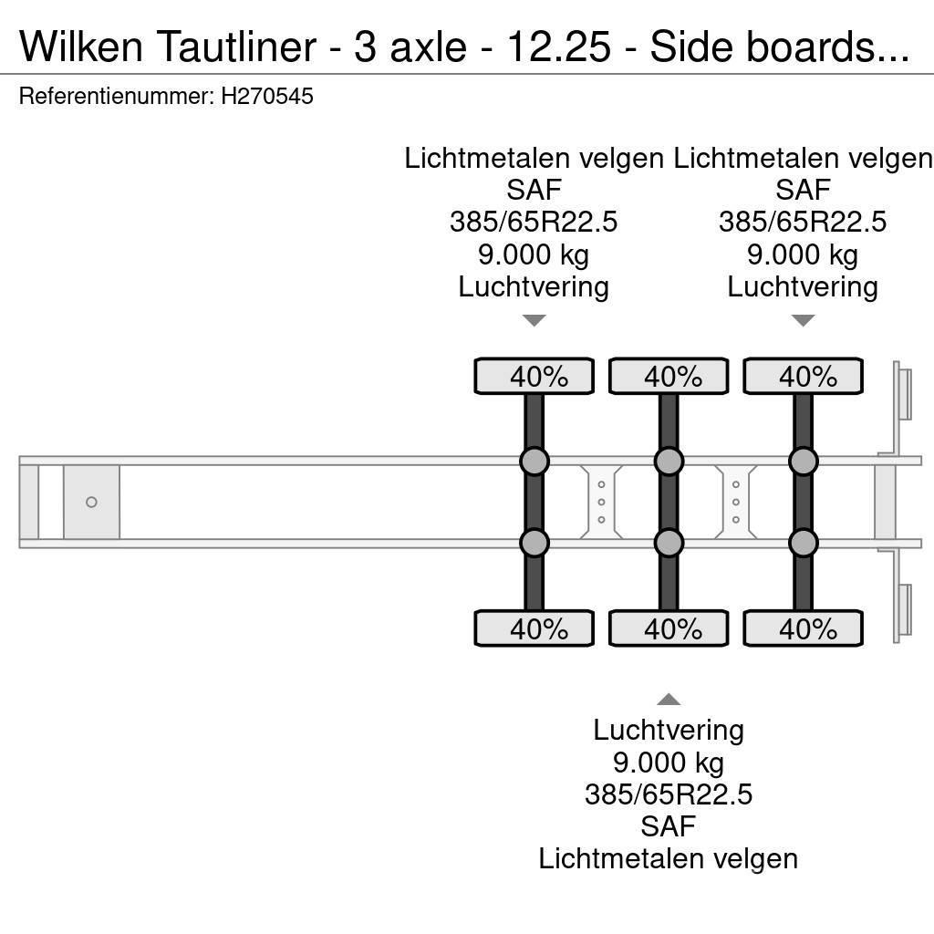  Wilken Tautliner - 3 axle - 12.25 - Side boards - Tentinės puspriekabės