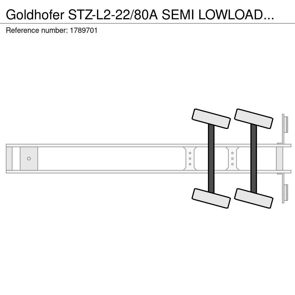 Goldhofer STZ-L2-22/80A SEMI LOWLOADER/DIEPLADER/TIEFLADER Žemo iškrovimo puspriekabės