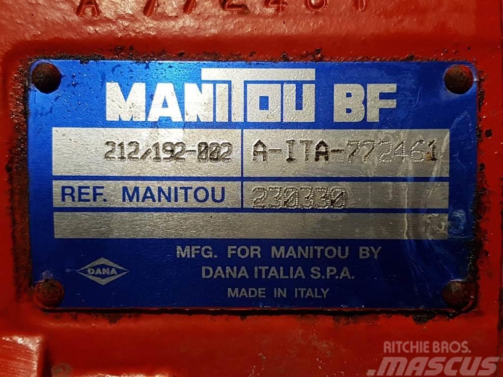 Manitou MT1233ST-230330-Spicer Dana 212/192-002-Axle/Achse Ašys