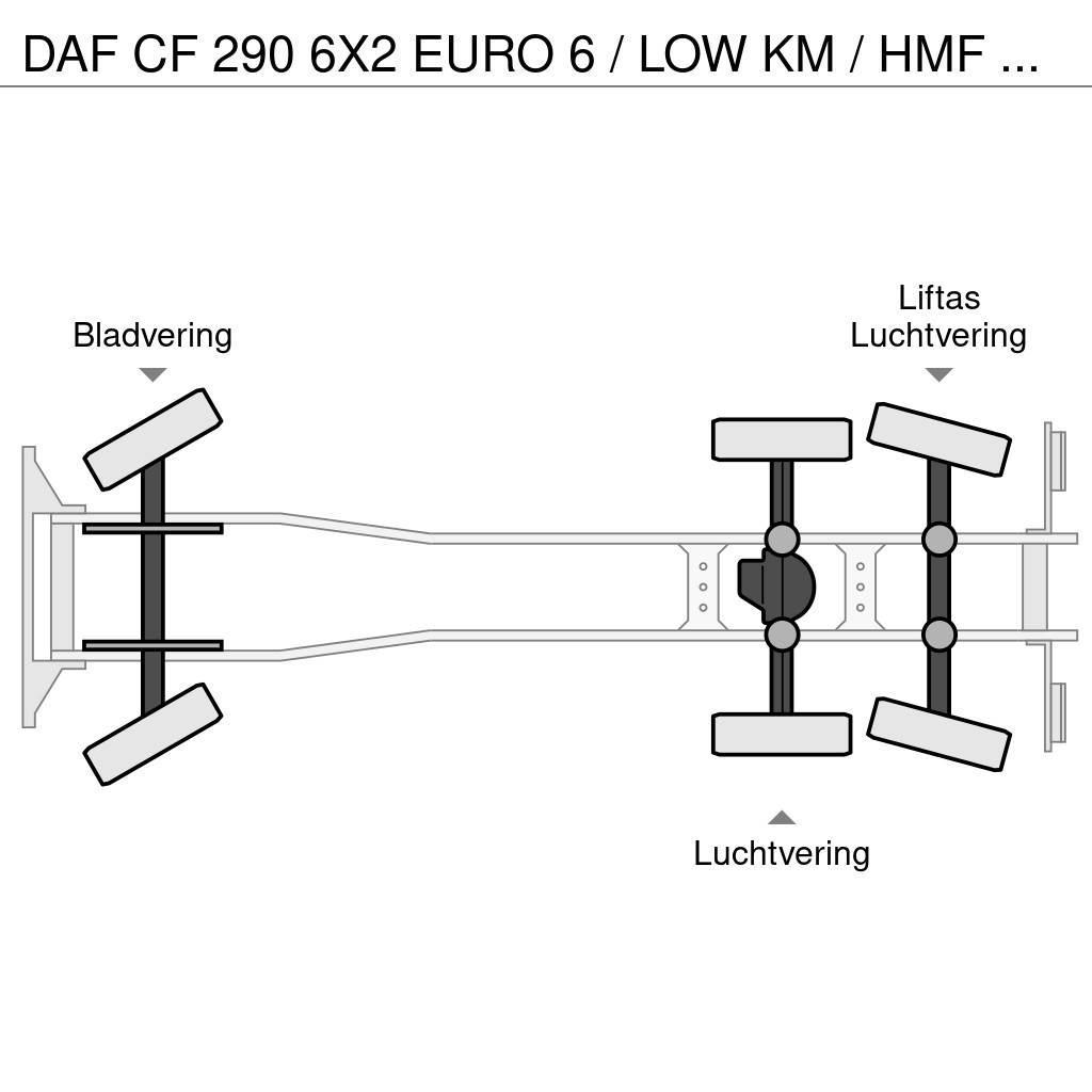 DAF CF 290 6X2 EURO 6 / LOW KM / HMF 3220 K6 / 32 T/M Platformos/ Pakrovimas iš šono