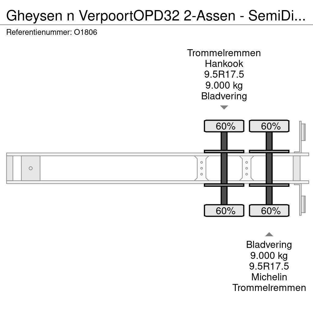  Gheysen n Verpoort OPD32 2-Assen - SemiDieplader - Žemo iškrovimo puspriekabės