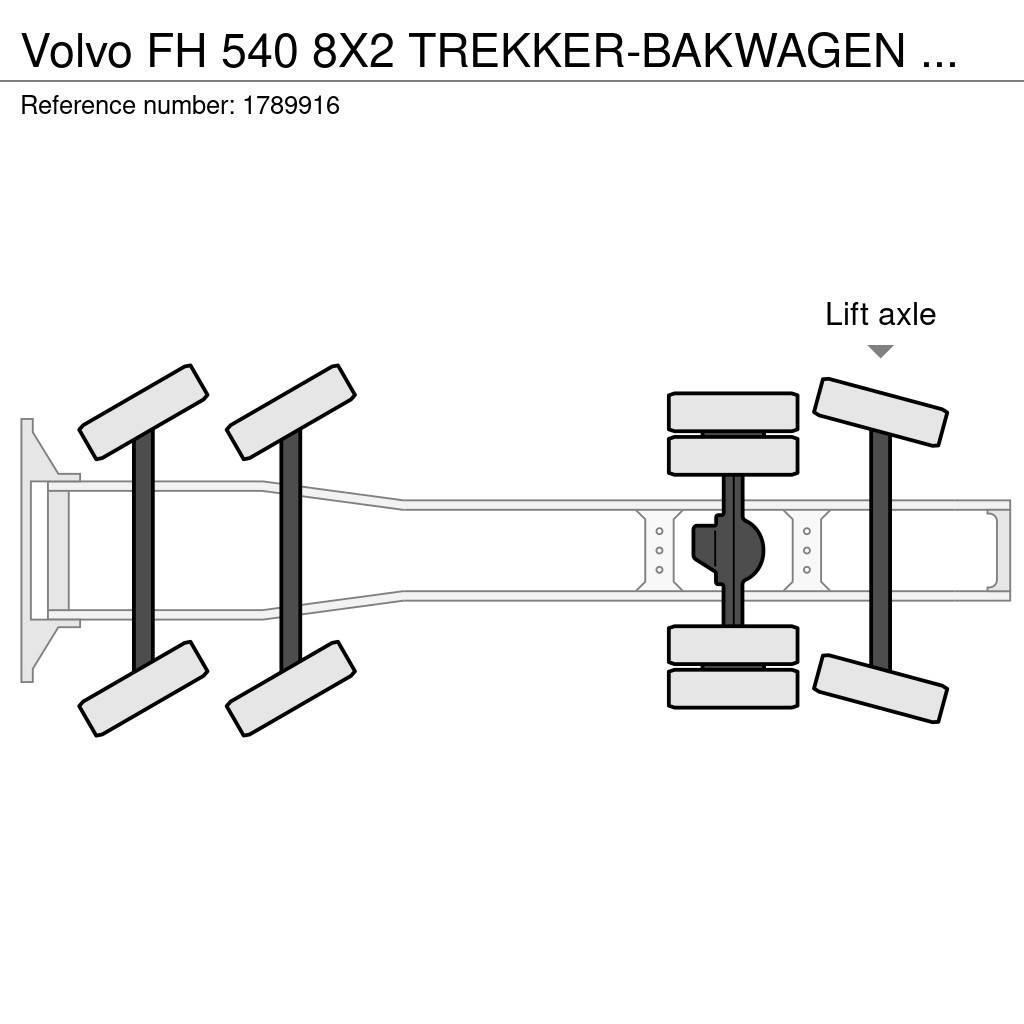 Volvo FH 540 8X2 TREKKER-BAKWAGEN COMBI + FASSI F1650RA. Naudoti vilkikai
