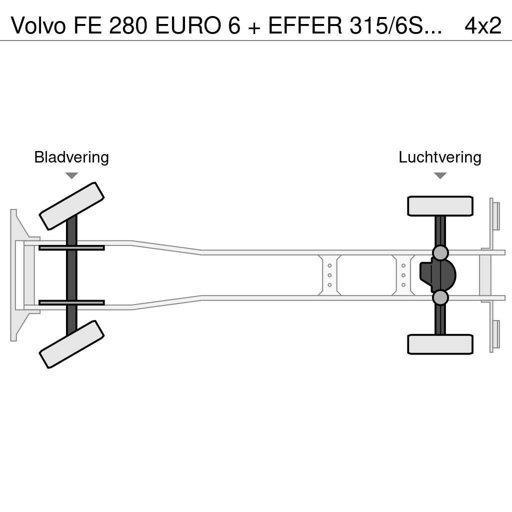 Volvo FE 280 EURO 6 + EFFER 315/6S + JIB 4S / LIER / WIN Visureigiai kranai