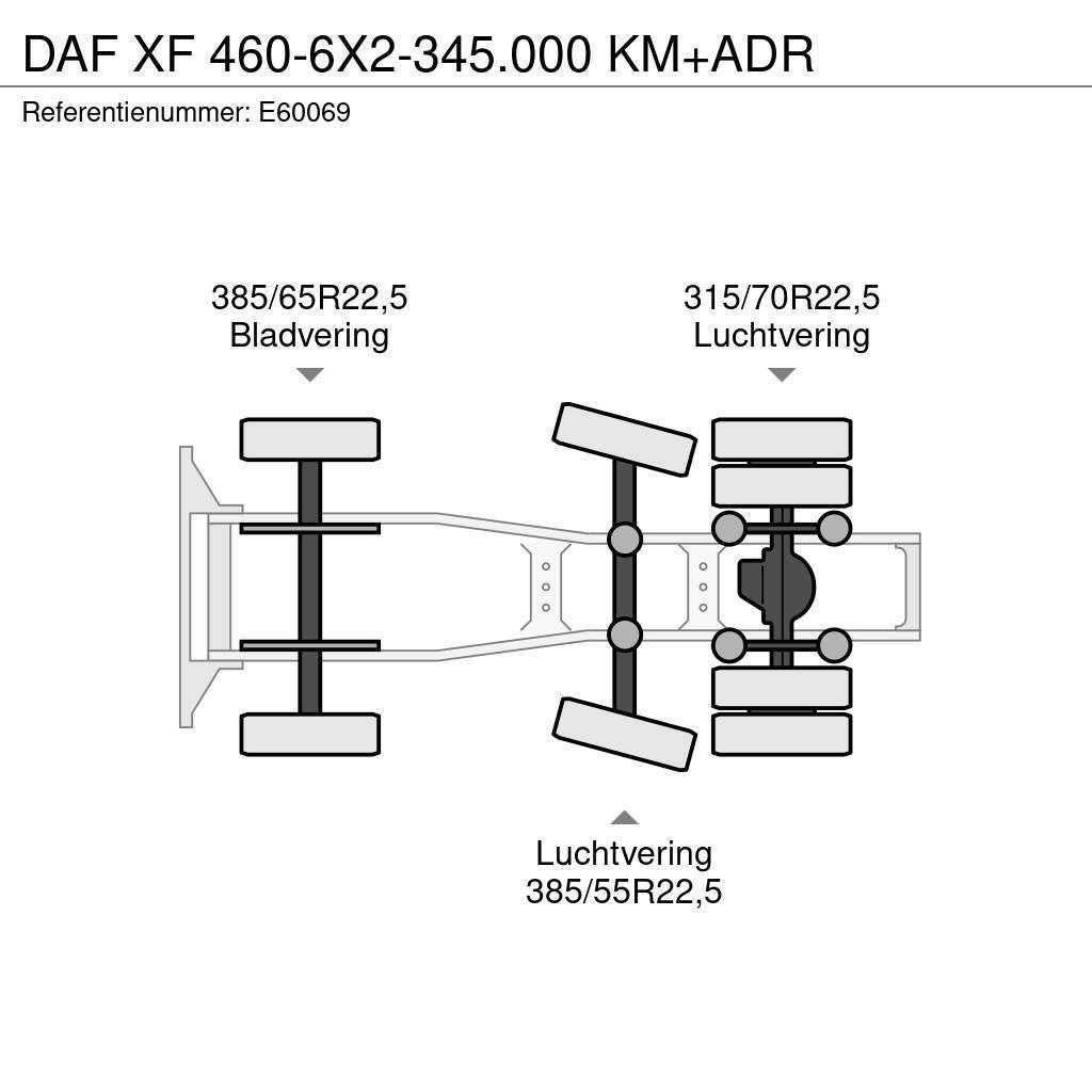 DAF XF 460-6X2-345.000 KM+ADR Naudoti vilkikai