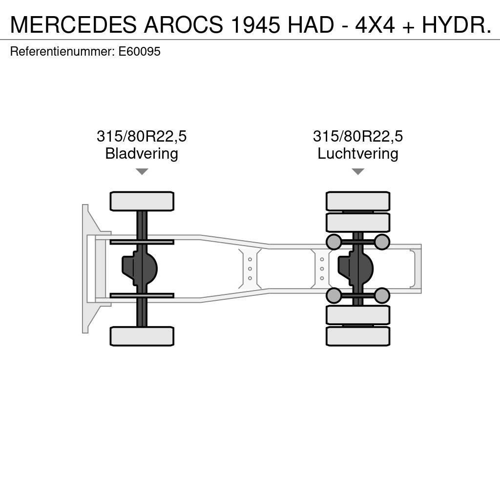 Mercedes-Benz AROCS 1945 HAD - 4X4 + HYDR. Naudoti vilkikai