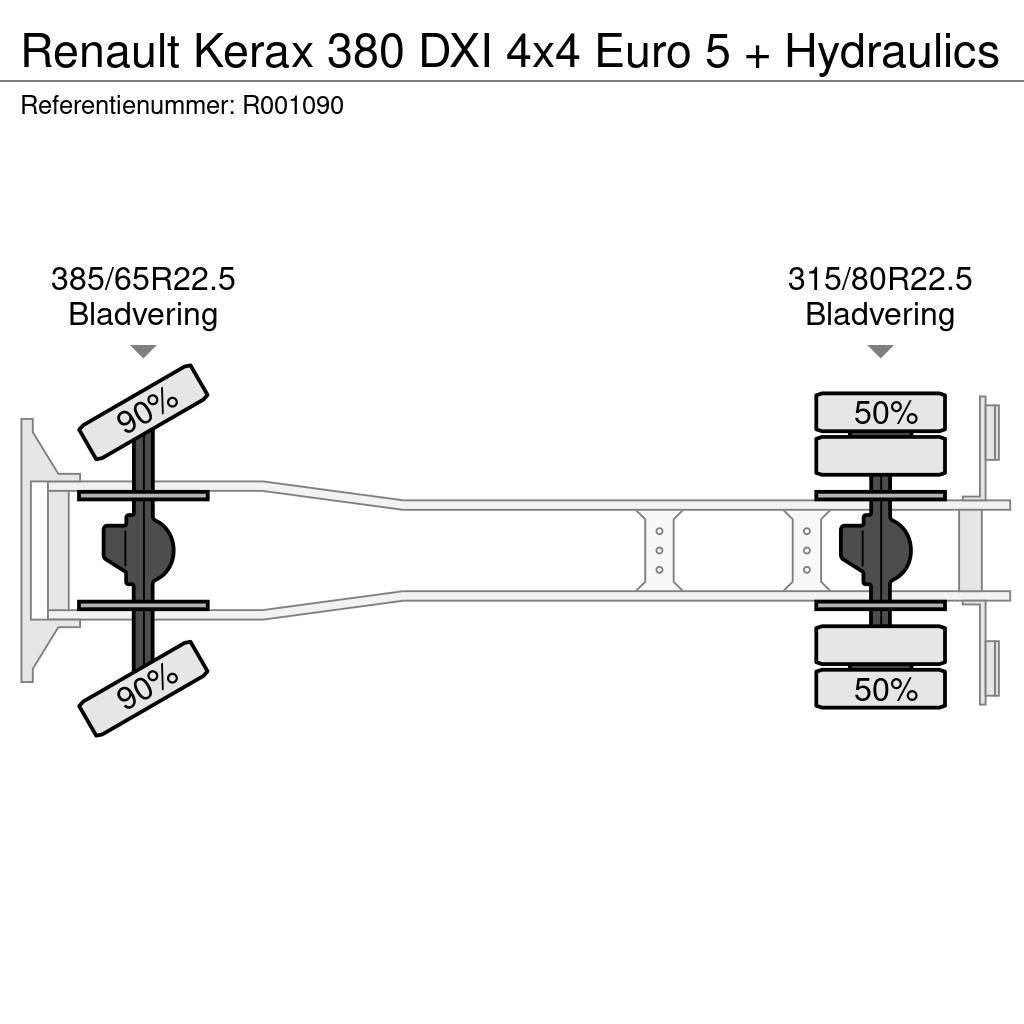 Renault Kerax 380 DXI 4x4 Euro 5 + Hydraulics Platformos/ Pakrovimas iš šono