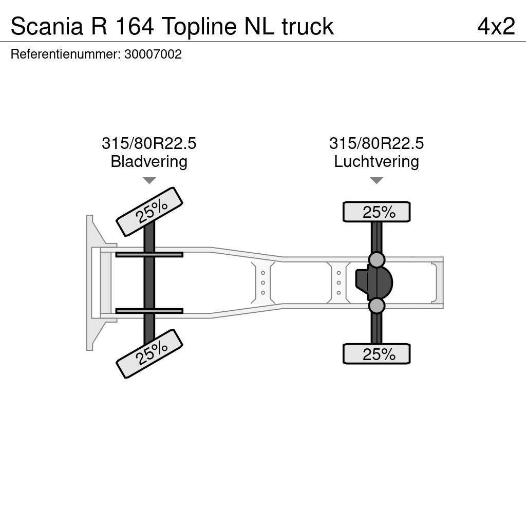 Scania R 164 Topline NL truck Naudoti vilkikai