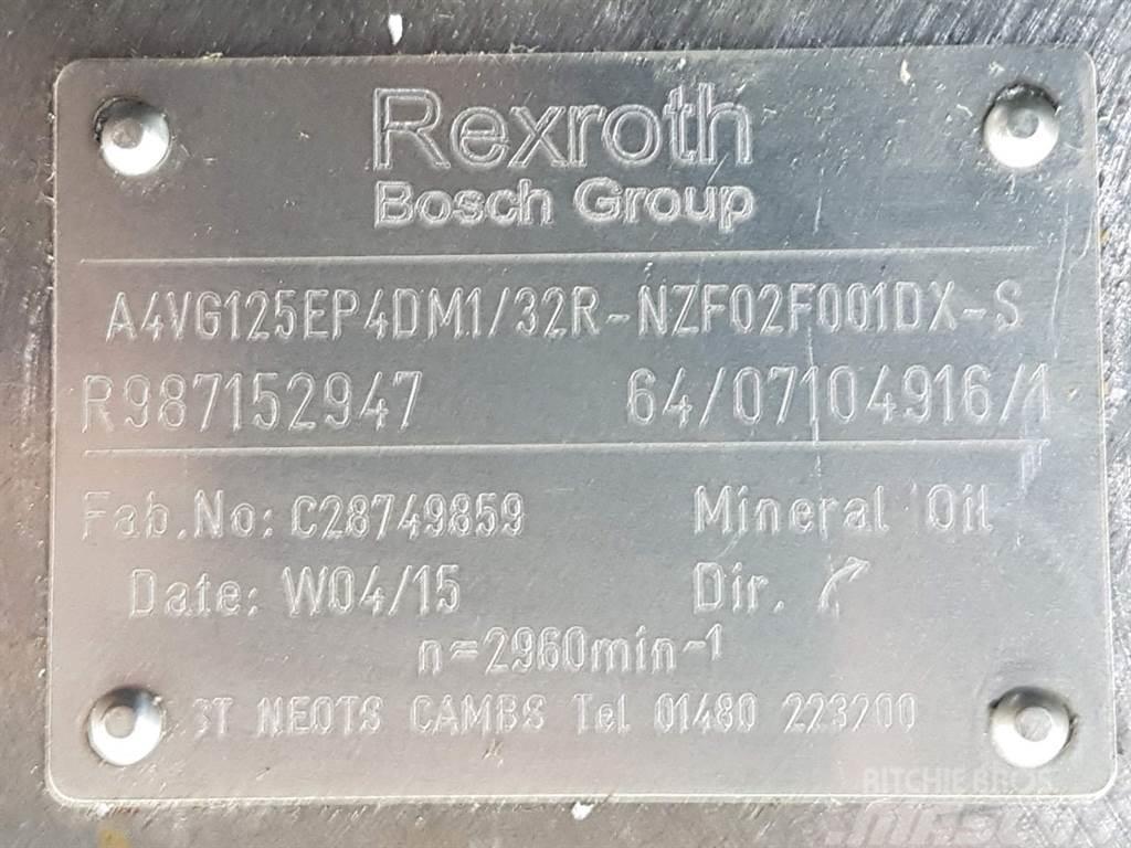 Rexroth A4VG125EP4DM1/32R-R987152947-Drive pump/Fahrpumpe Hidraulikos įrenginiai